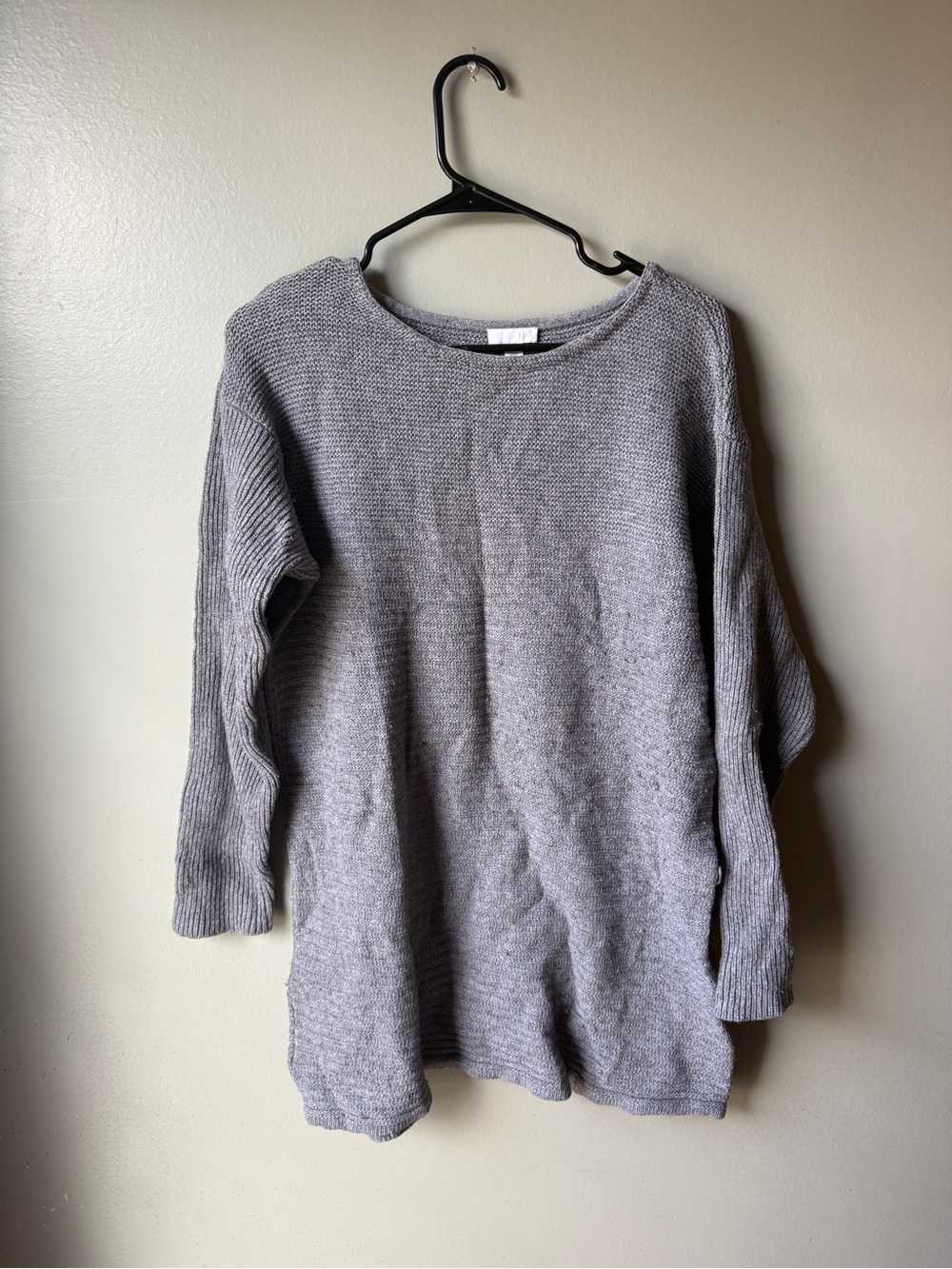 J.Jill Gray Oversized Knit Sweater Women’s Size XL